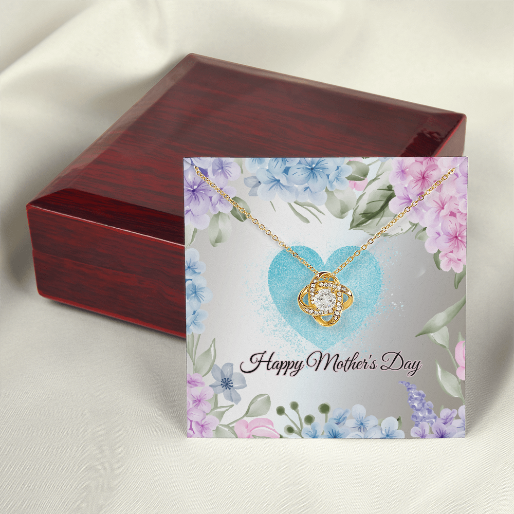 Pastel Happy Mother's Day Love Knot Necklace with Box