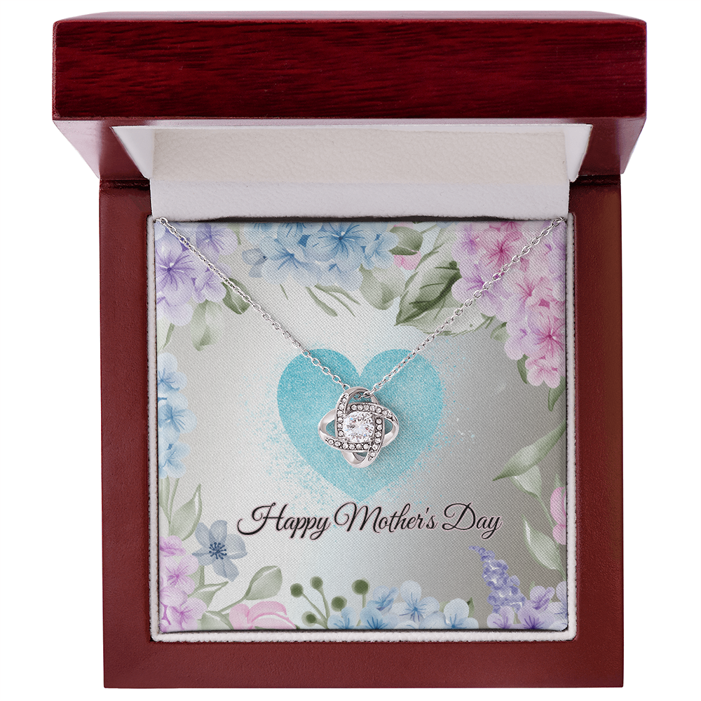 Pastel Happy Mother's Day Love Knot Necklace with Box