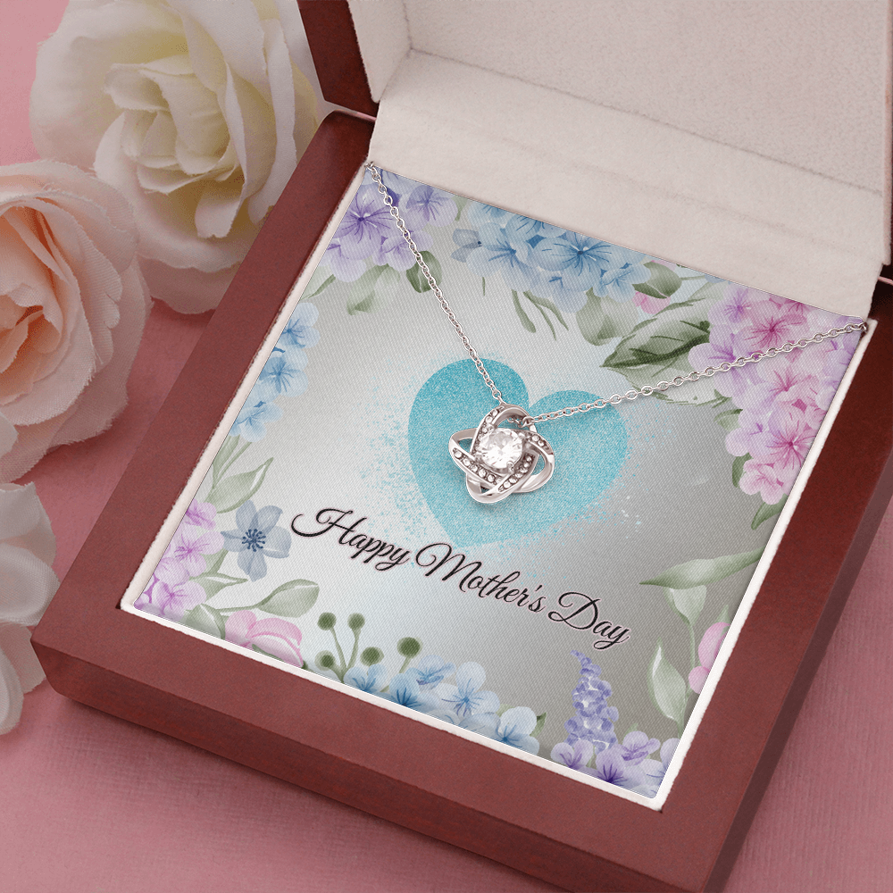 Pastel Happy Mother's Day Love Knot Necklace with Box