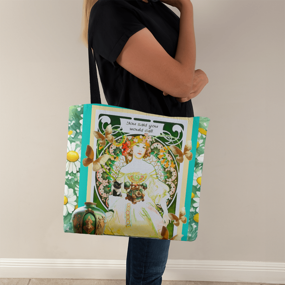 Lady in Waiting for Him to Call Classic Tote Bag