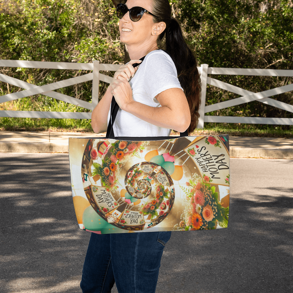 Happy Mother's Day Spiral Design Weekender Tote Bag