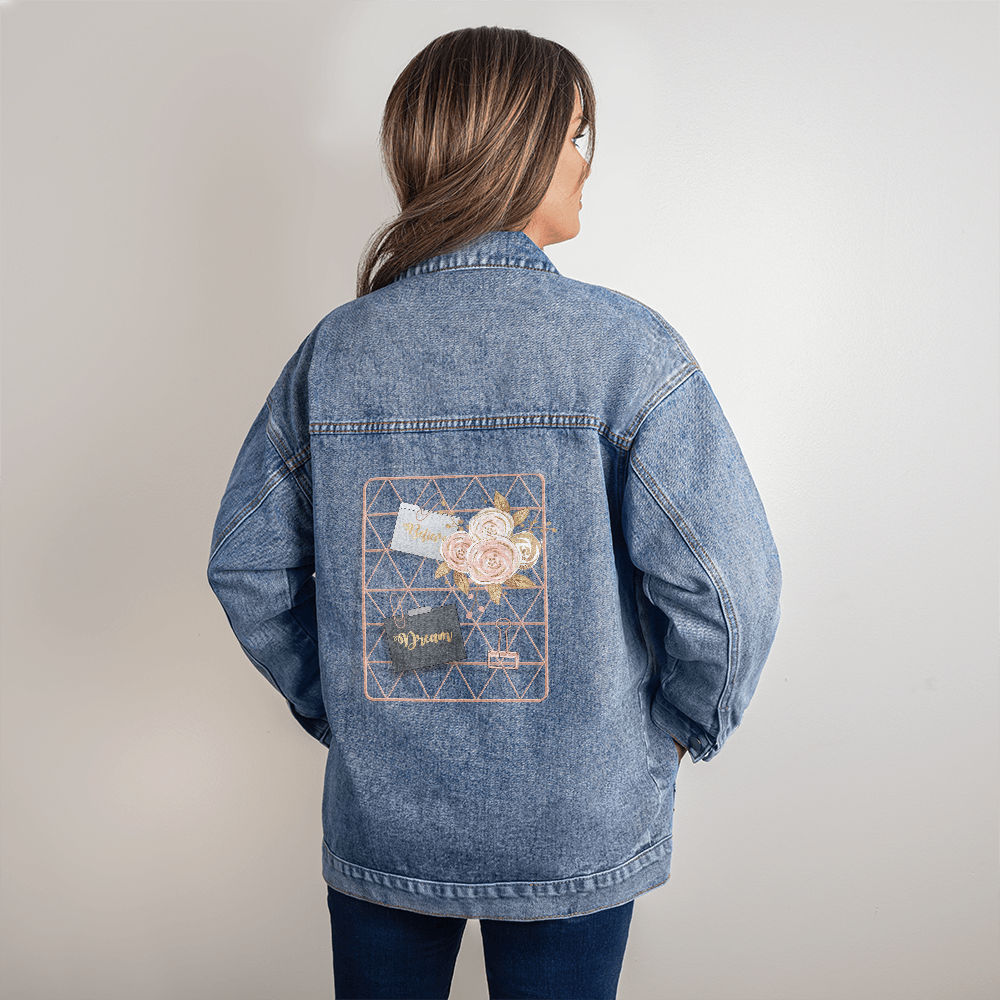 Believe Dream Reminder Oversized Women's DTG Denim Jacket