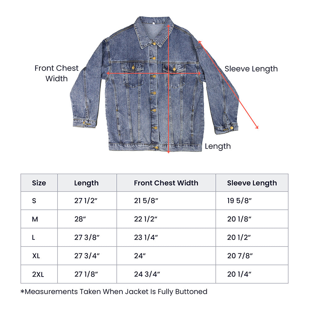 Beautiful Classic Models Oversized Women's DTG Denim Jacket