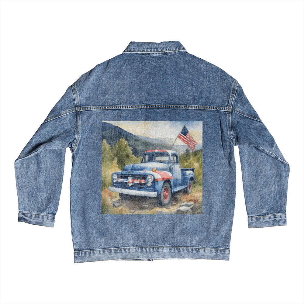 Men's Old Vintage Truck USA DTG Denim Jacket