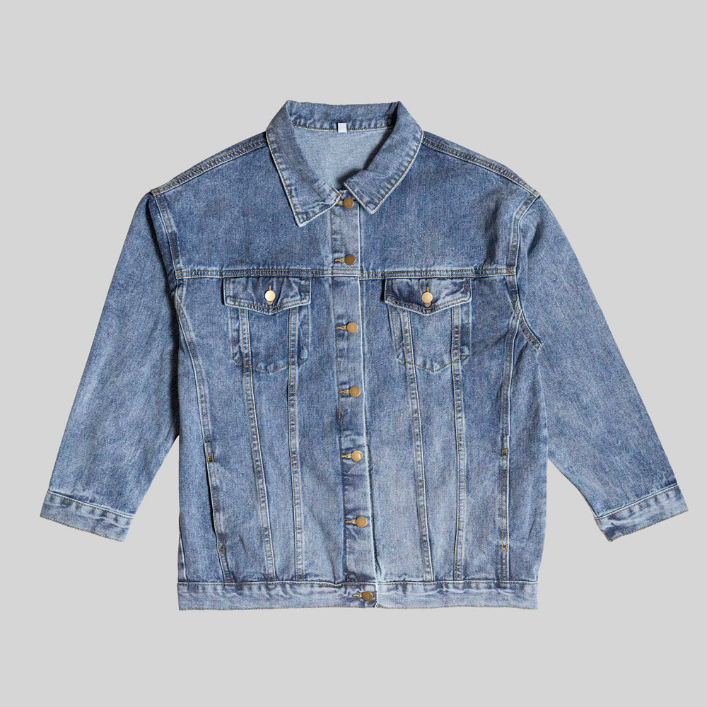 God Bless the USA Heart Men's Blue Denim Jacket