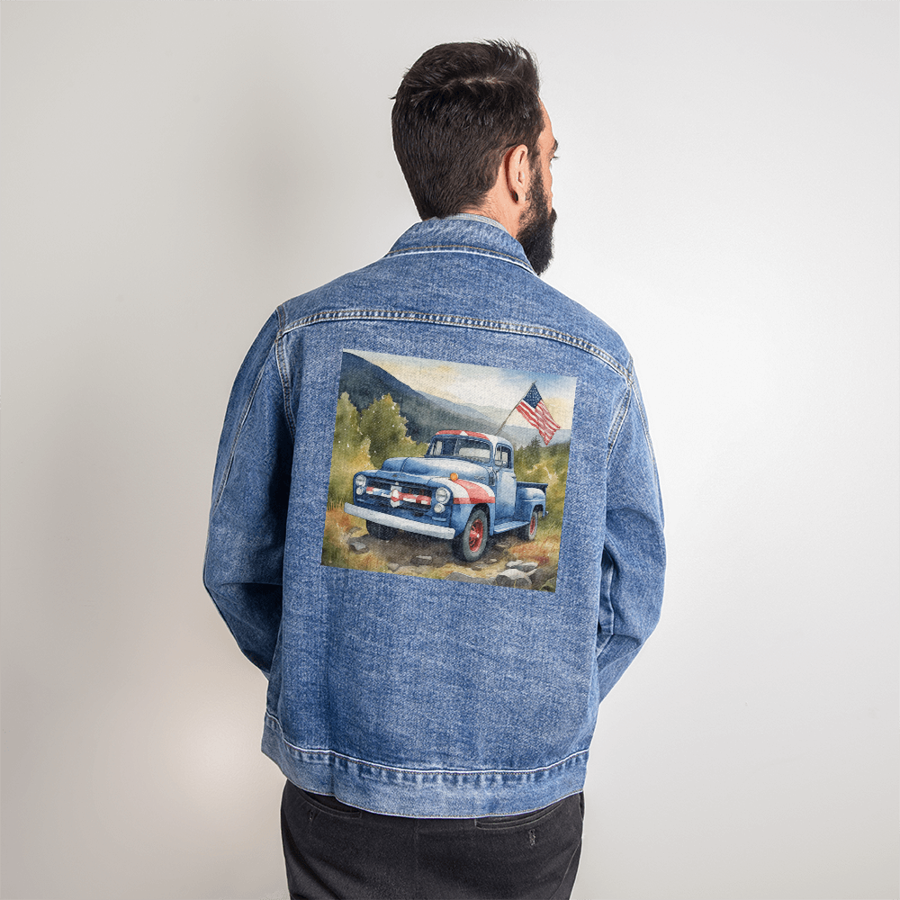 Men's Old Vintage Truck USA DTG Denim Jacket