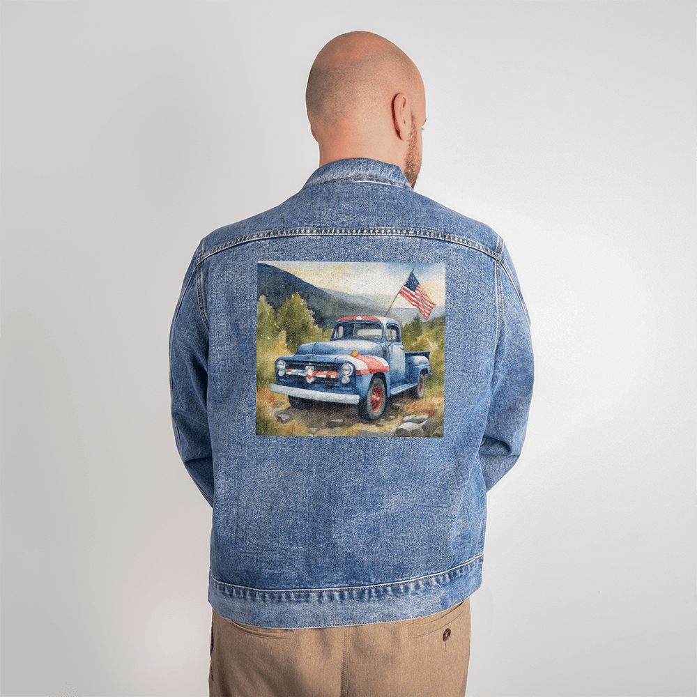 Men's Old Vintage Truck USA DTG Denim Jacket