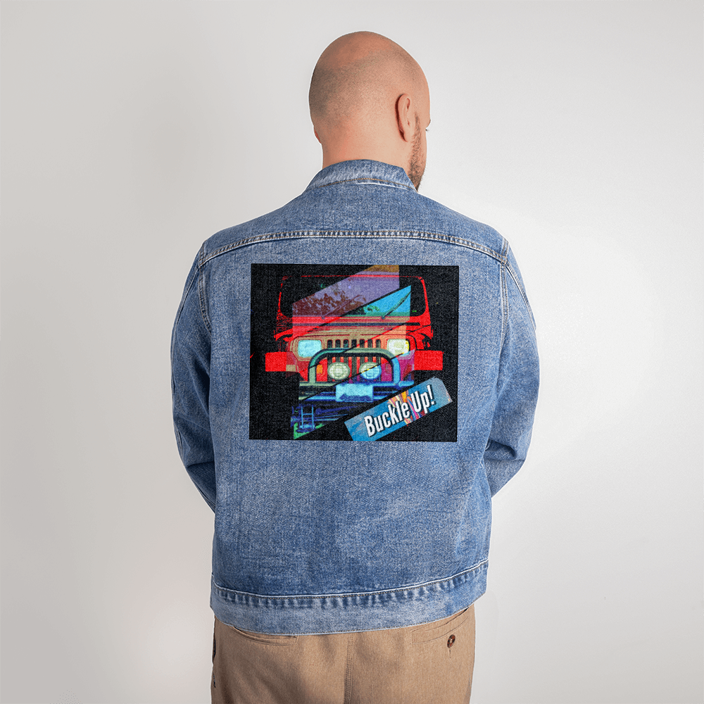 Buckle Up! 4-wheel Drive Men's DTG Denim Jacket