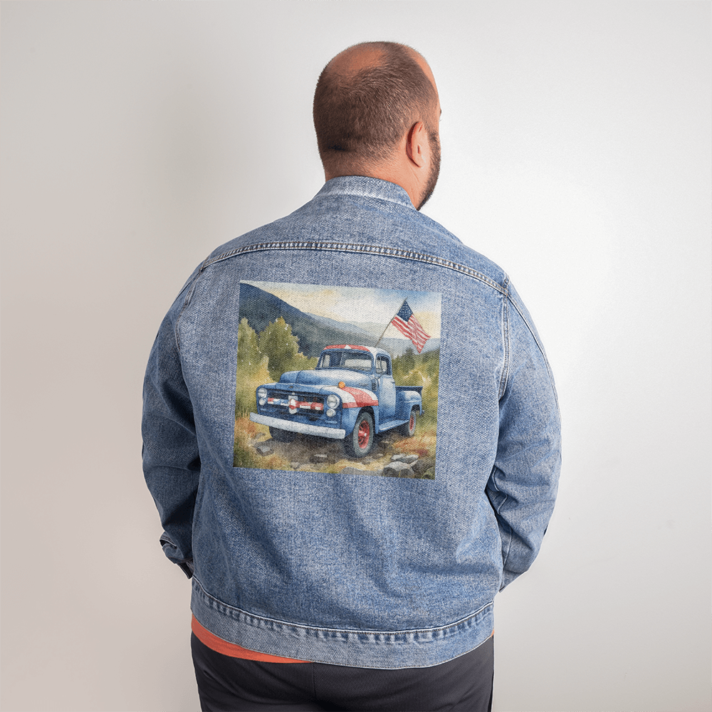 Men's Old Vintage Truck USA DTG Denim Jacket