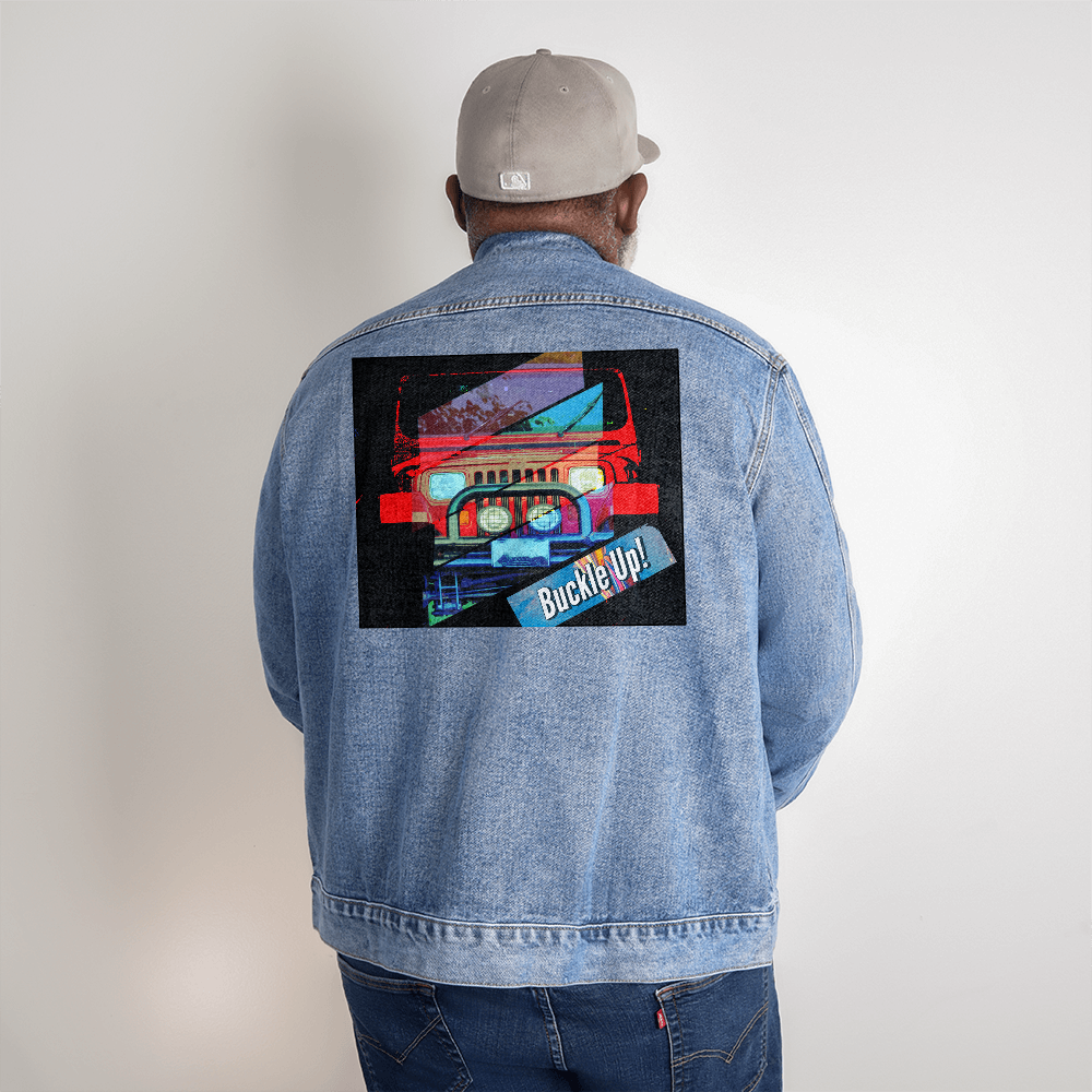 Buckle Up! 4-wheel Drive Men's DTG Denim Jacket