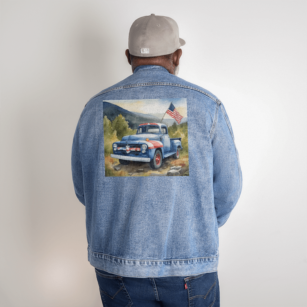 Men's Old Vintage Truck USA DTG Denim Jacket