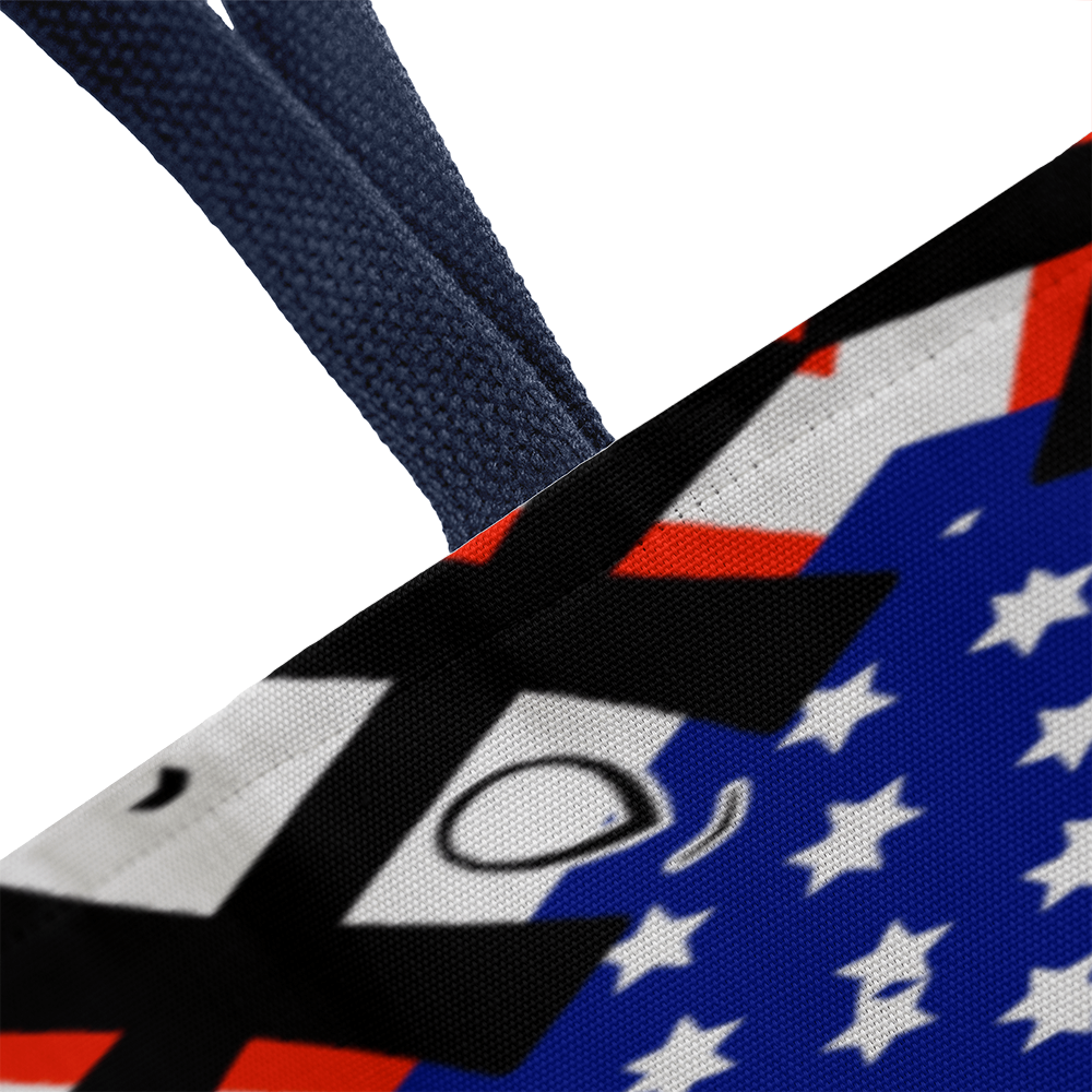 USA Patchwork Design Classic Tote Bag Available in 3 Sizes
