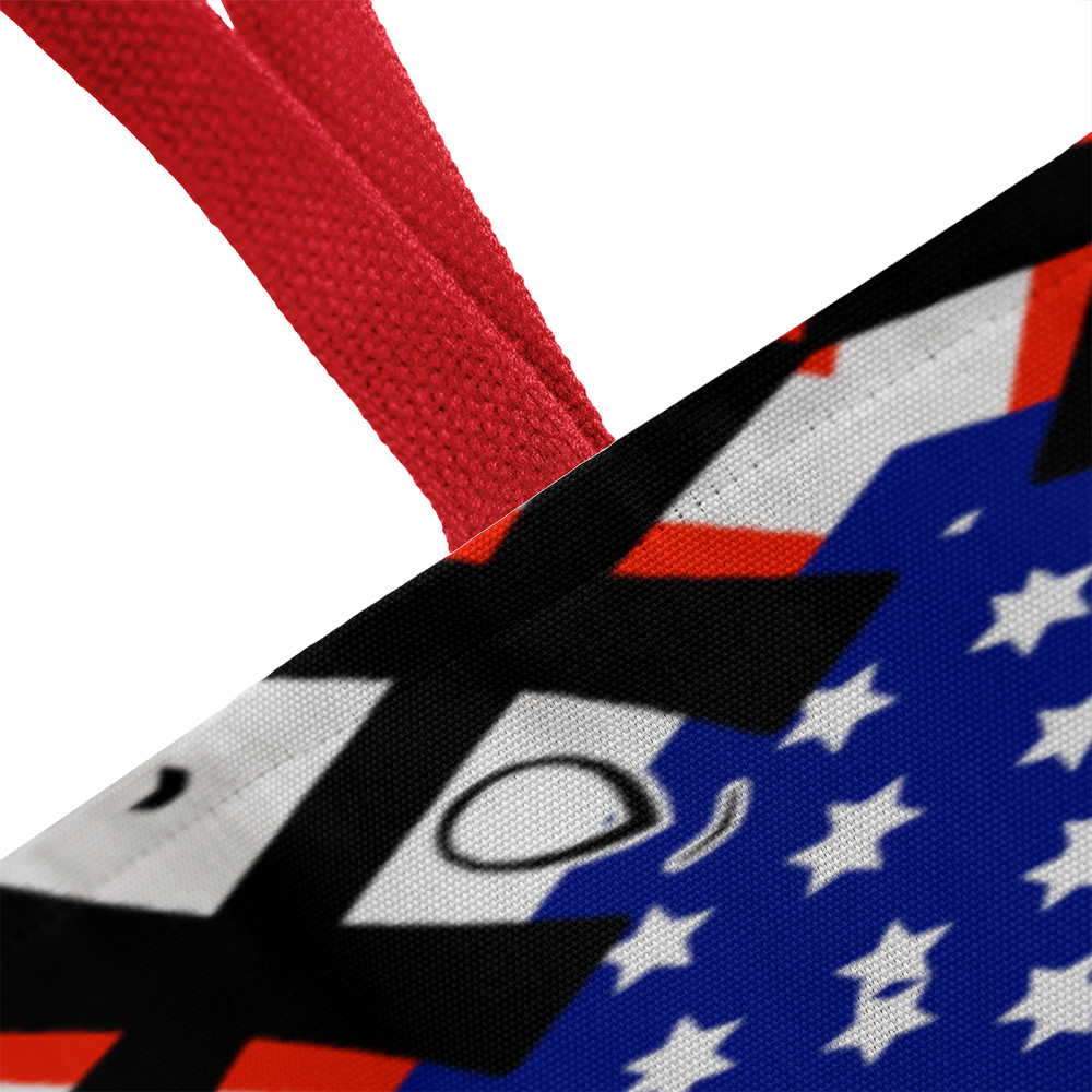USA Patchwork Design Classic Tote Bag Available in 3 Sizes