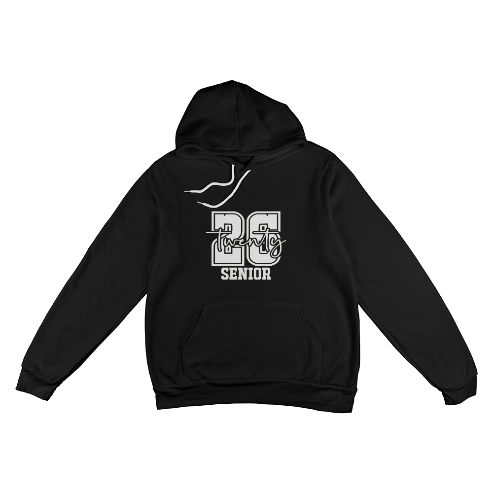 White Senior Twenty 26 Graduate Bella + Canvas 3719 Pullover Fleece Hoodie