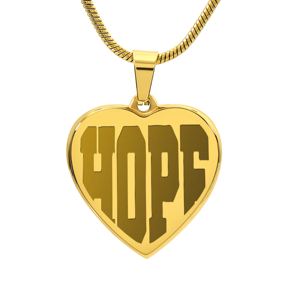 Heart Shaped Hope Engraved Heart Necklace