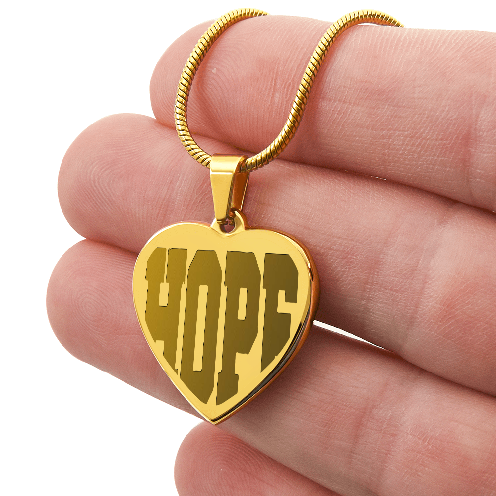 Heart Shaped Hope Engraved Heart Necklace
