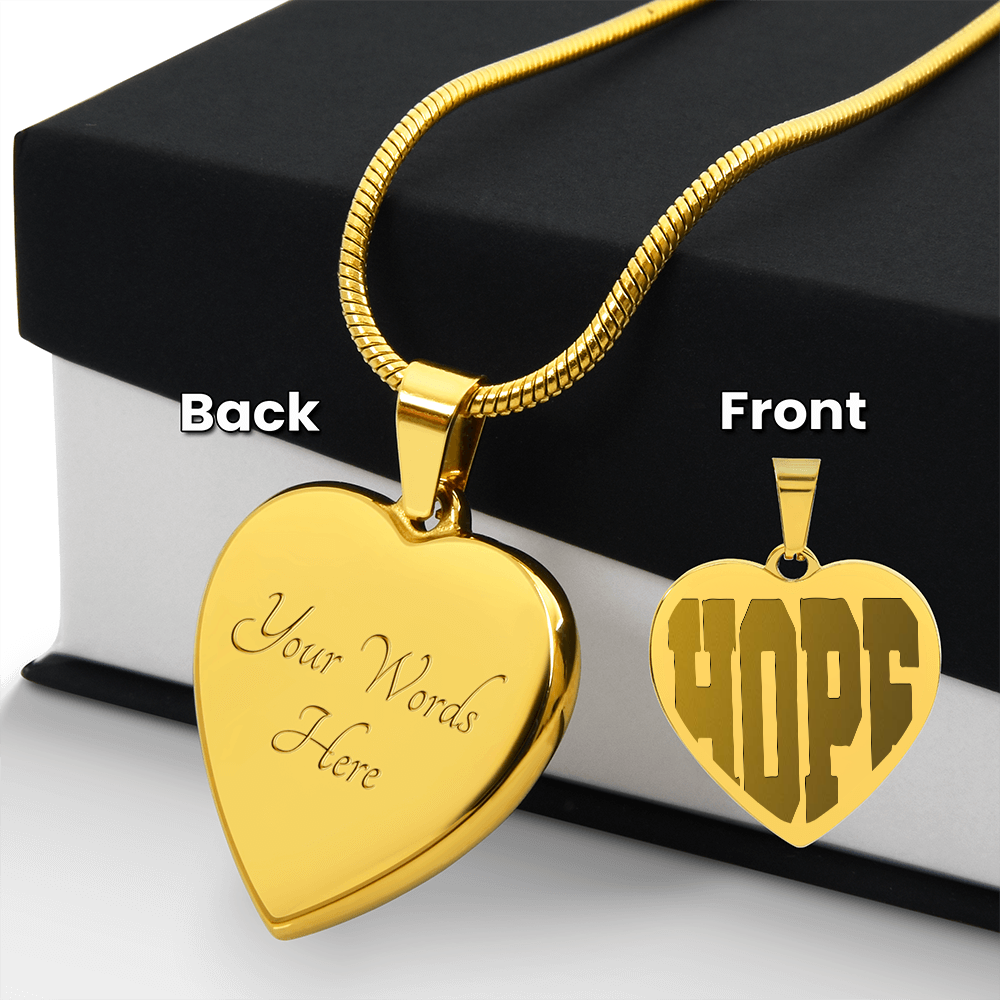 Heart Shaped Hope Engraved Heart Necklace