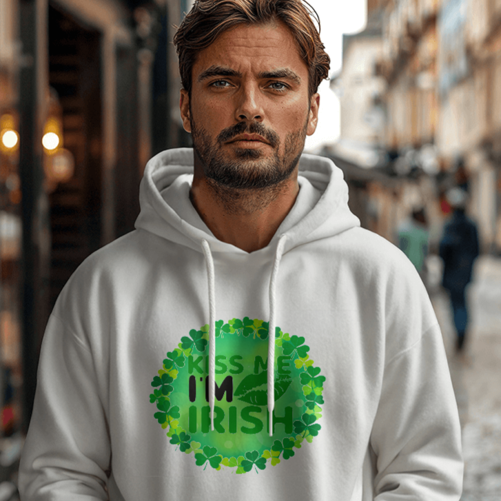 Kiss Me I'm Irish St. Patrick's Day Unisex Hooded Sweatshirt