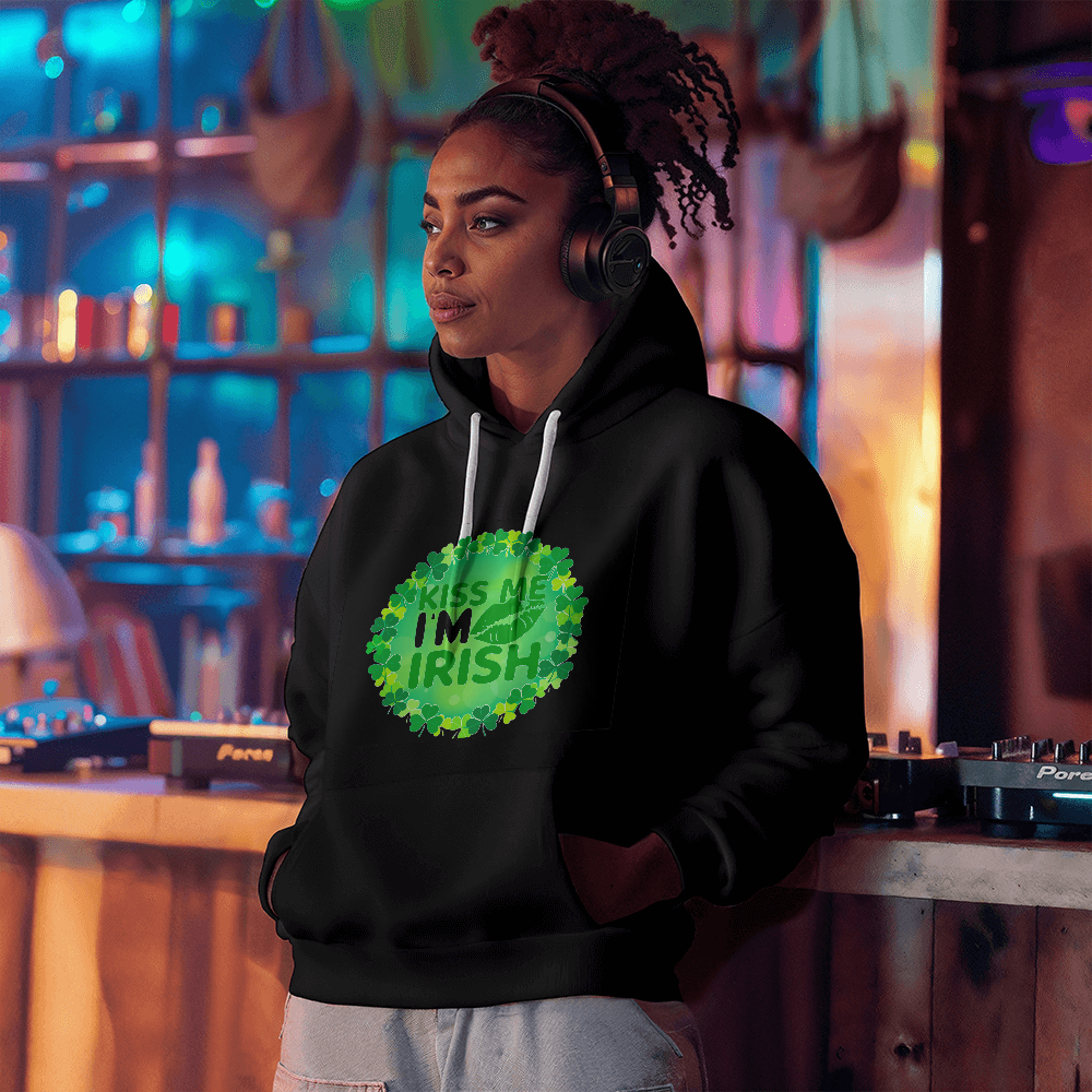 Kiss Me I'm Irish St. Patrick's Day Unisex Hooded Sweatshirt