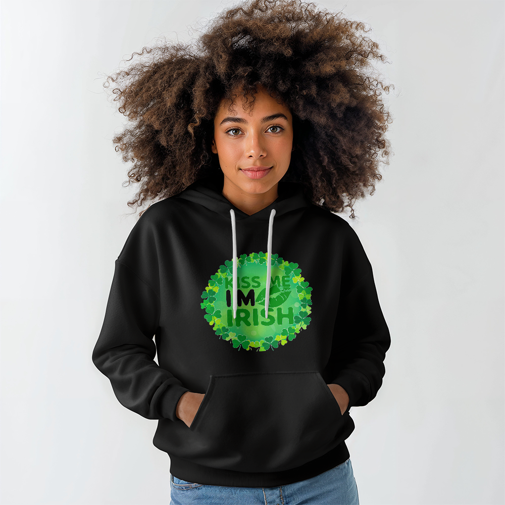 Kiss Me I'm Irish St. Patrick's Day Unisex Hooded Sweatshirt