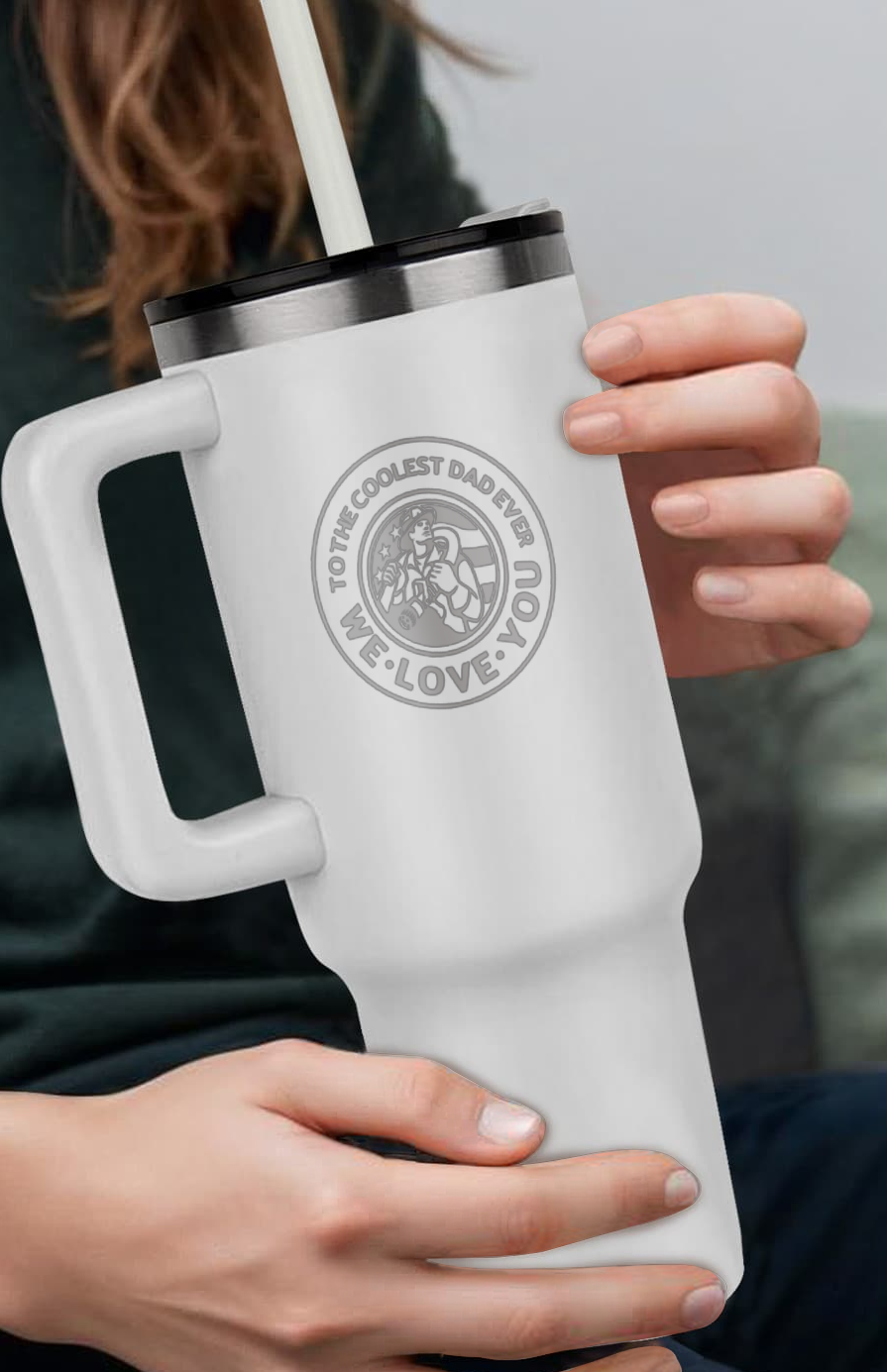 To the Coolest Dad Firefighter Pinnacle 40 oz Tumbler
