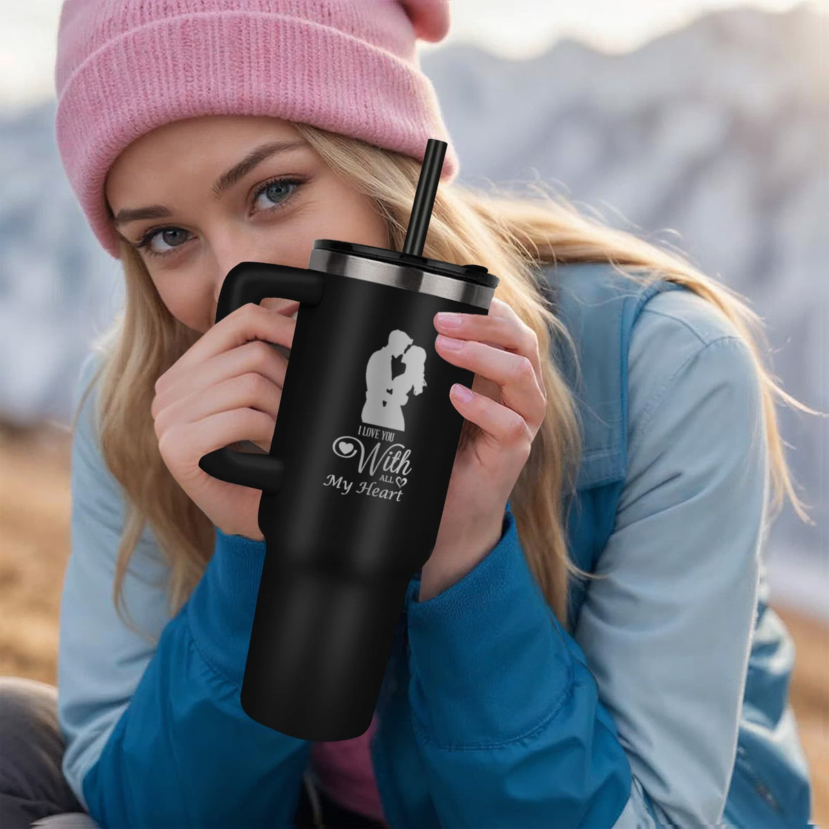 I Love You With All My Heart Engraved Pinnacle 40oz Tumbler