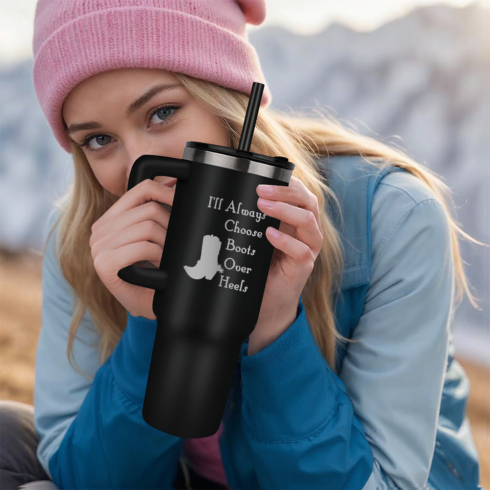 I'll Always Choose Boots Over Heels Pinnacle 40oz Tumbler