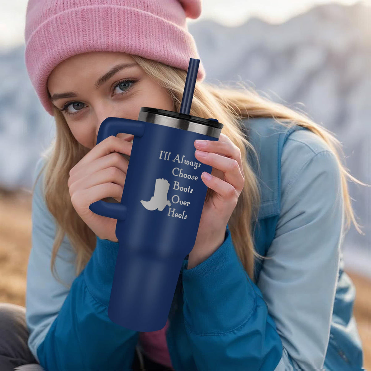 I'll Always Choose Boots Over Heels Pinnacle 40oz Tumbler