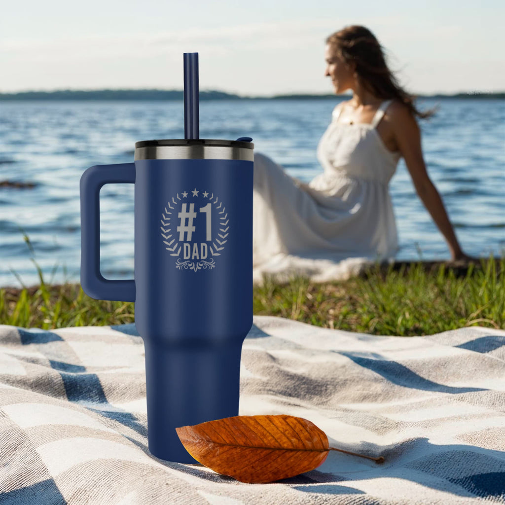Number 1 Dad Father's Day Engraved Pinnacle 40 oz Tumbler