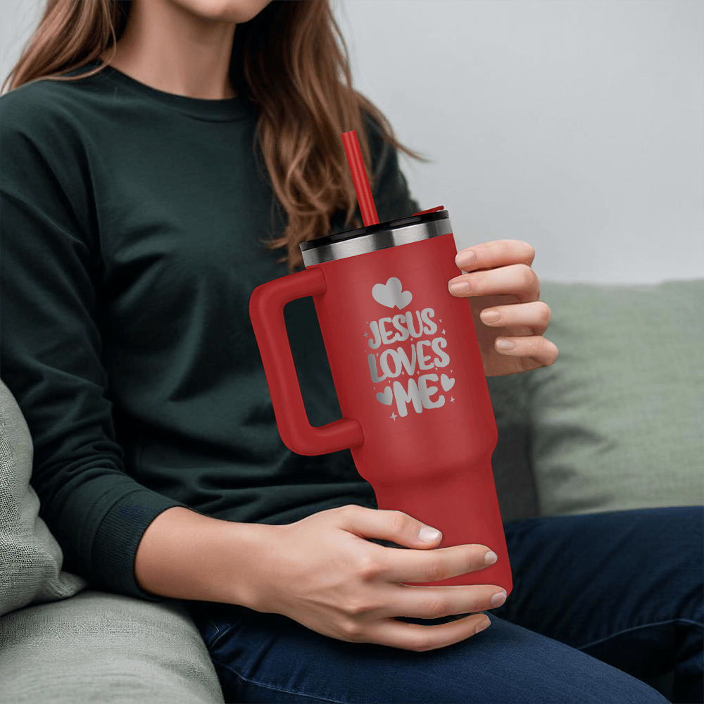 Jesus Loves Me Engraved Pinnacle 40 oz Tumbler
