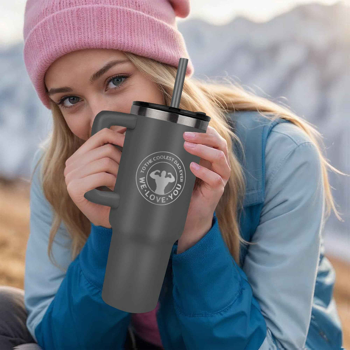 To the Coolest Dad Muscle Man Pinnacle 40 oz Tumbler