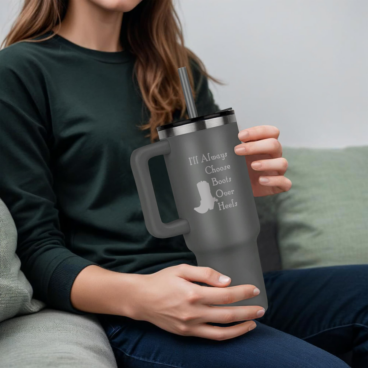 I'll Always Choose Boots Over Heels Pinnacle 40oz Tumbler
