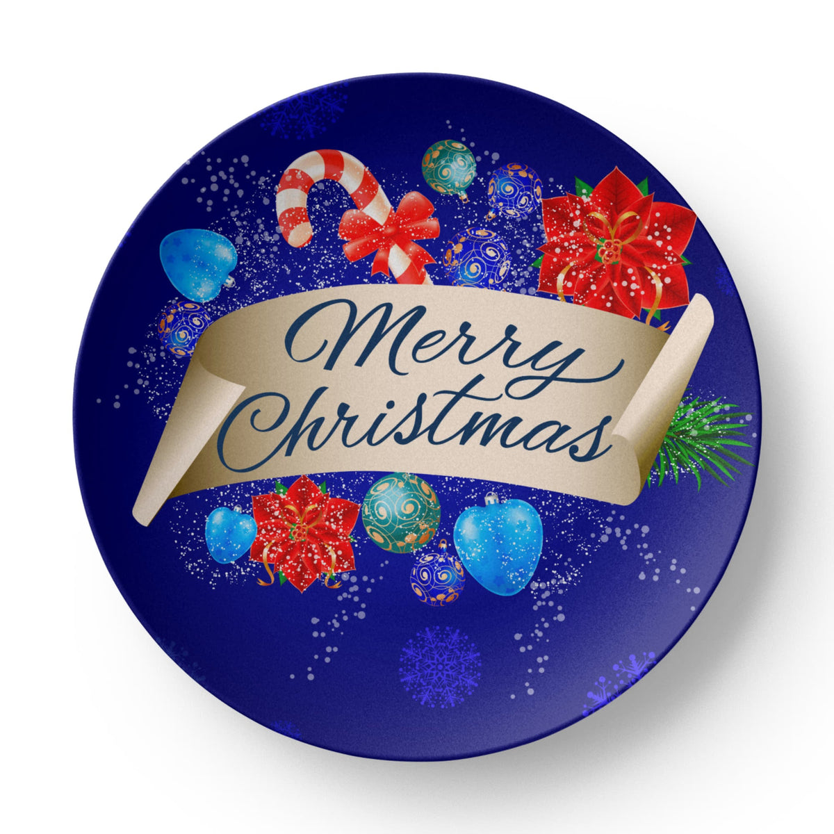 Blue Merry Christmas 10" Polymer Plate