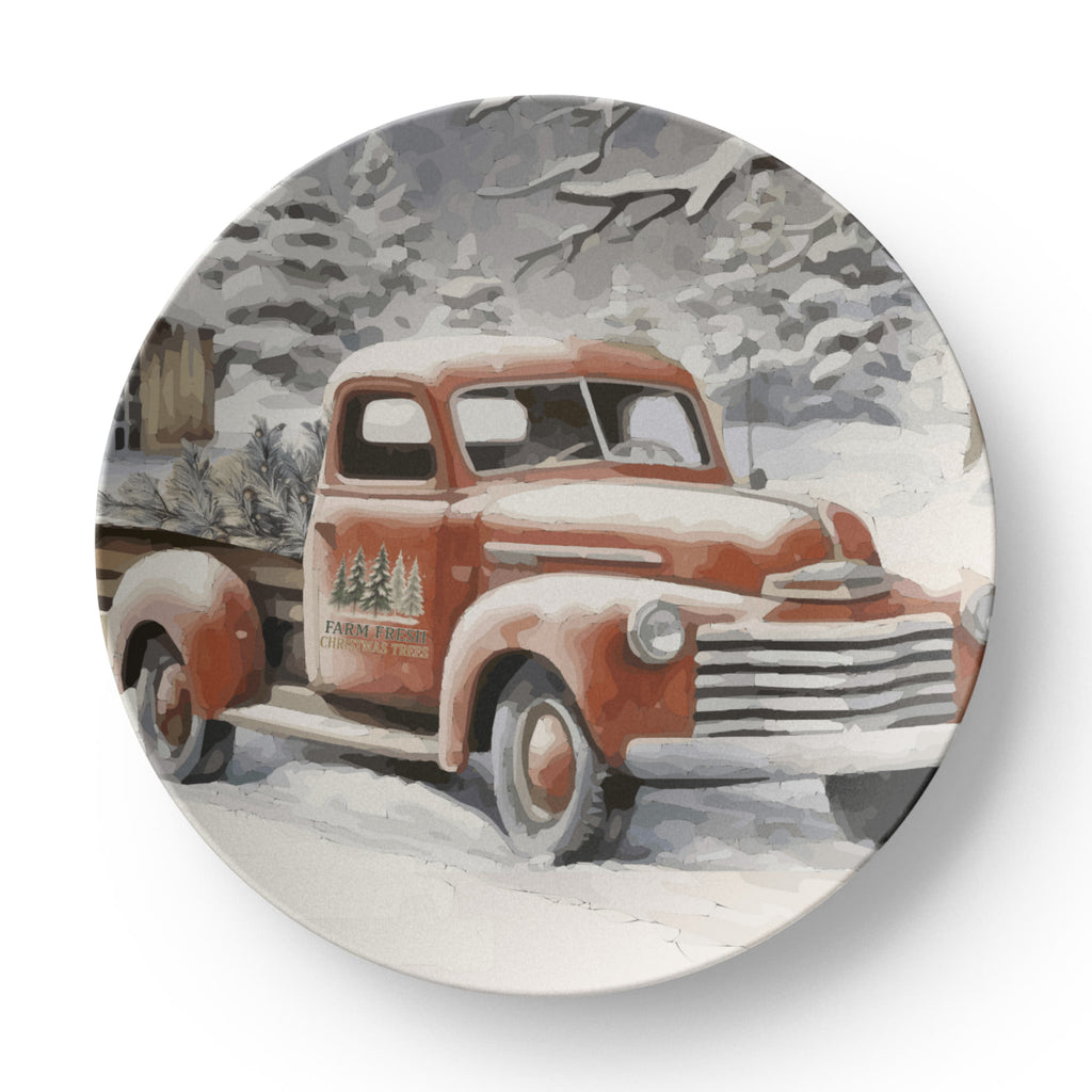 Farm Fresh Christmas Trees Vintage Truck 10" Plate