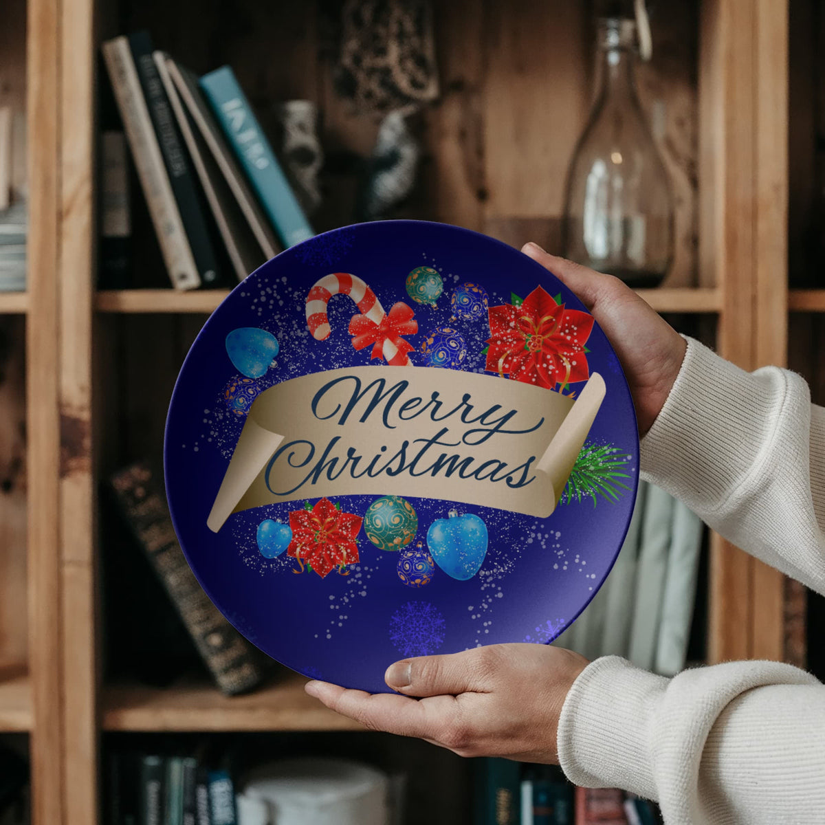 Blue Merry Christmas 10" Polymer Plate