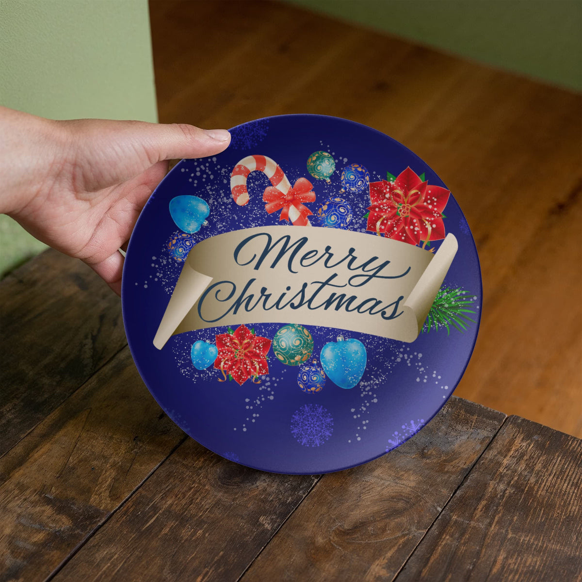 Blue Merry Christmas 10" Polymer Plate