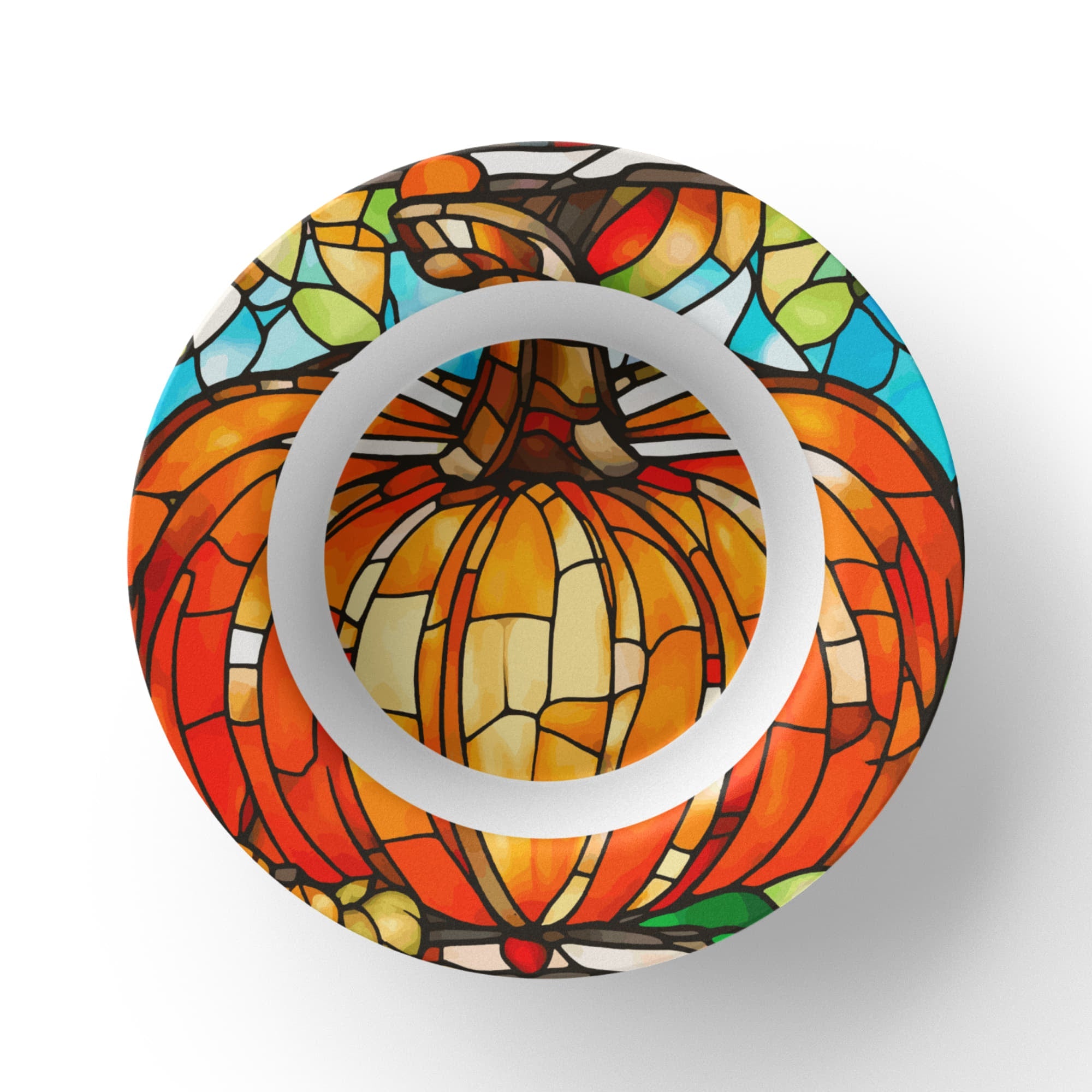 Stained Glass Orange Pumpkin 16 oz Bowl