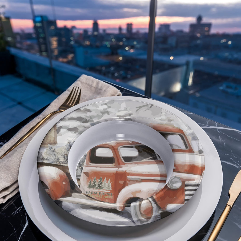Farm Fresh Christmas Trees Vintage Truck 8.5" Polymer Bowl