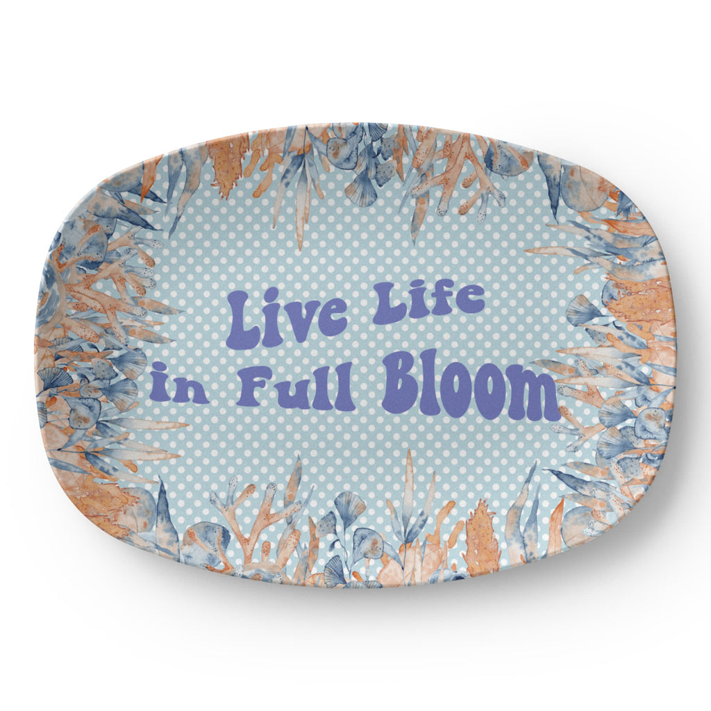 Live Life in Full Bloom Summer 10" x  14" Oval Platter