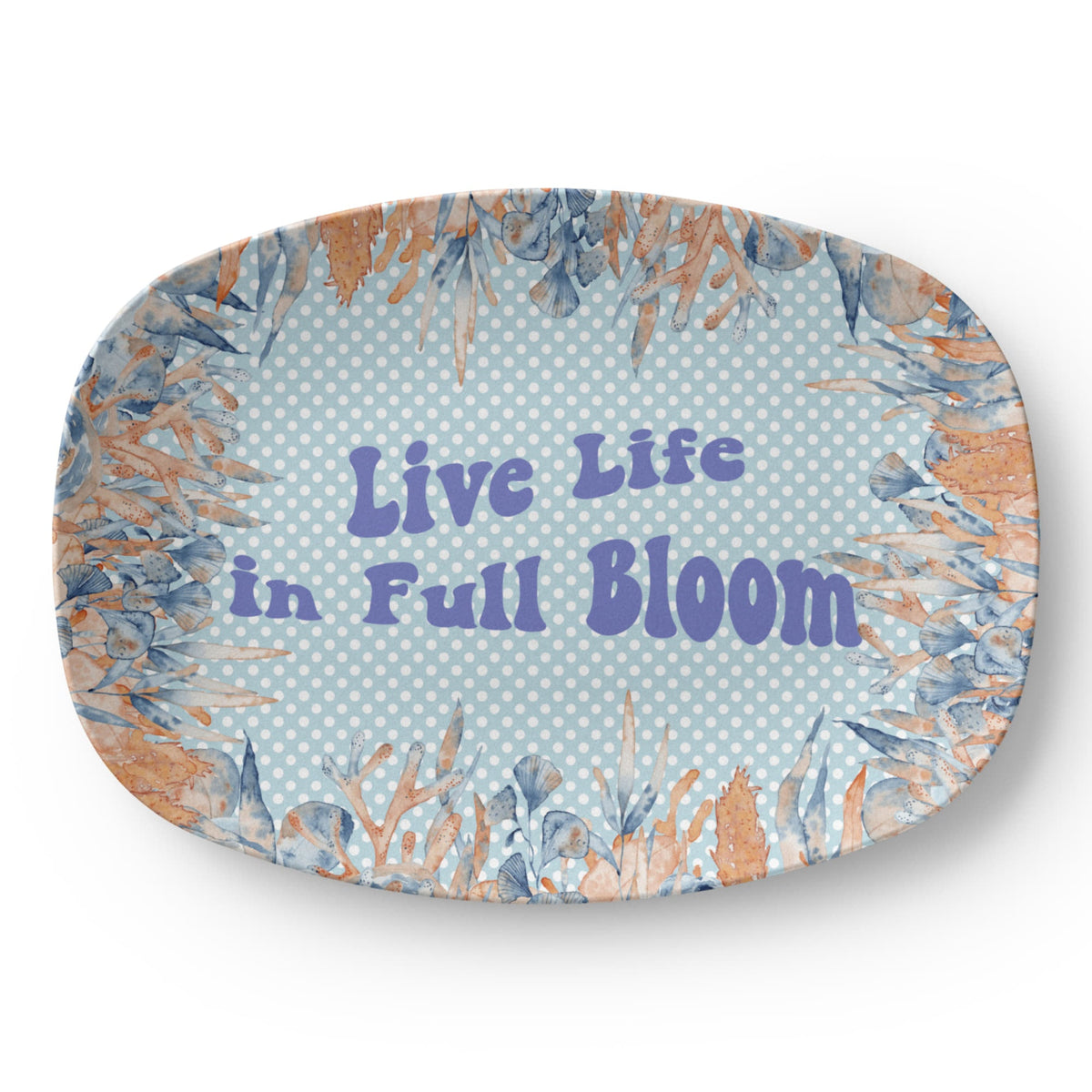 Live Life in Full Bloom Summer 10" x  14" Oval Platter