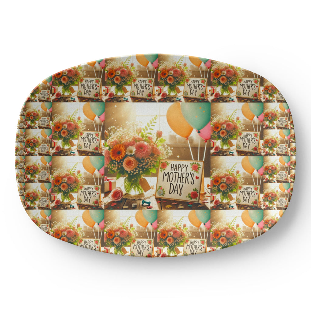 Happy Mother's Day Pattern 10”x14” Oval Serving Platter