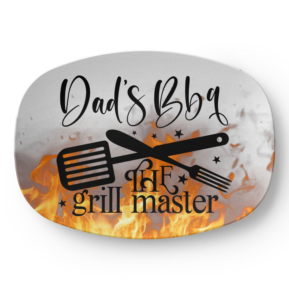 Dad's BBQ The Grill Master 10”x14” Oval Serving Platter