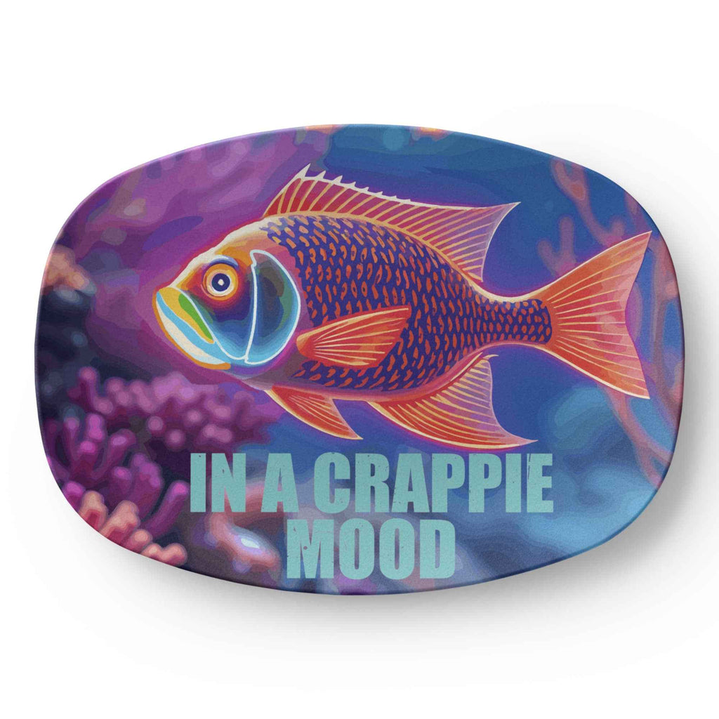 In a Crappie Mood Fish 10" x 14" Oval Serving Platter