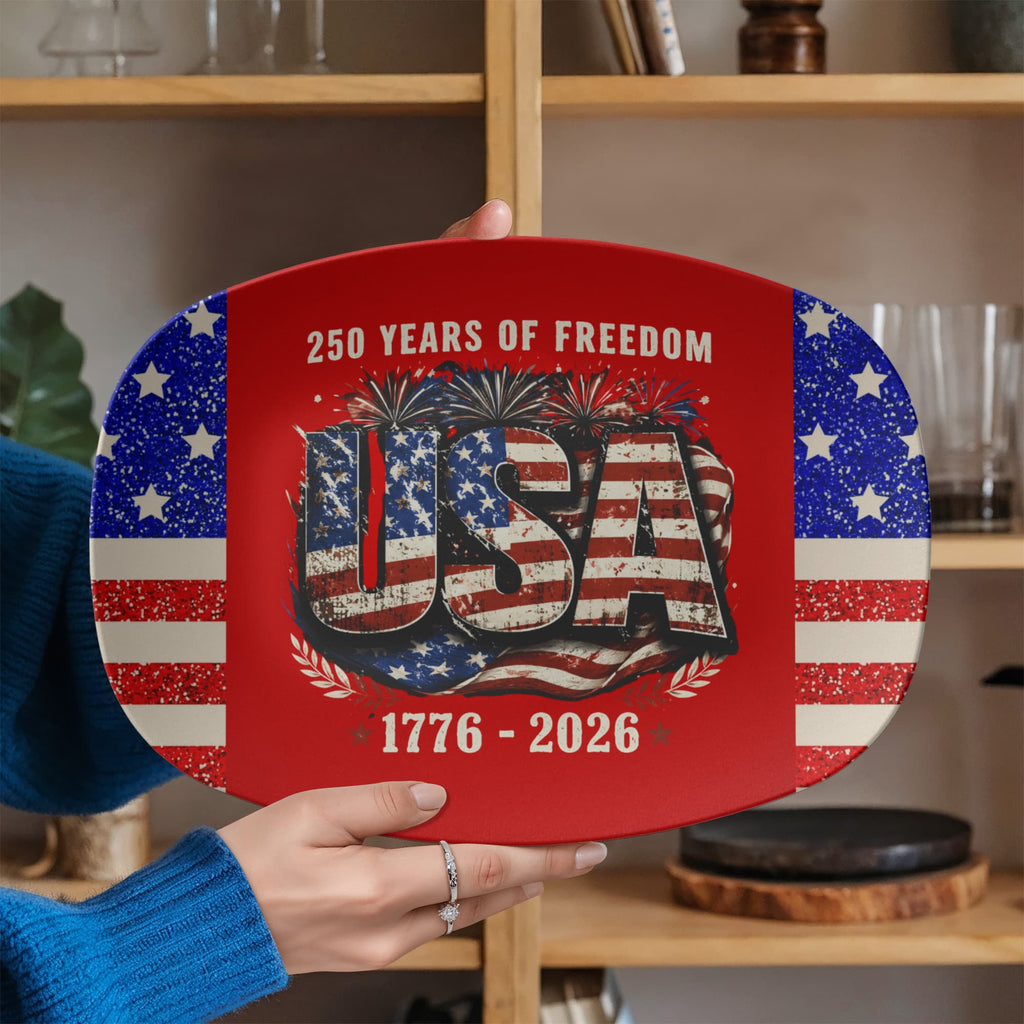 250 Years of Freedom United States 10" x 14" Oval Serving Platter