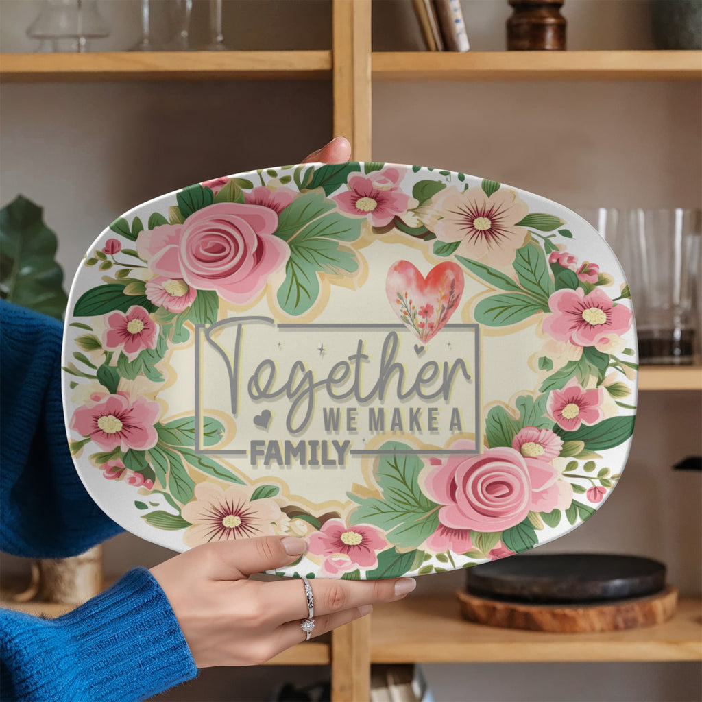 Together We Make a Family 10" x 14" Oval Serving Platter