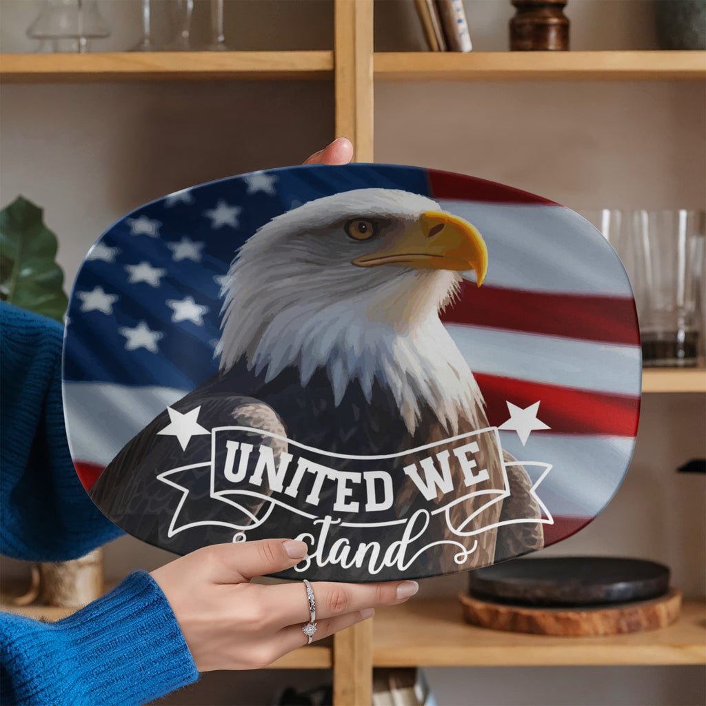United States Bald Eagle United We Stand 10”x14” Oval Serving Platter