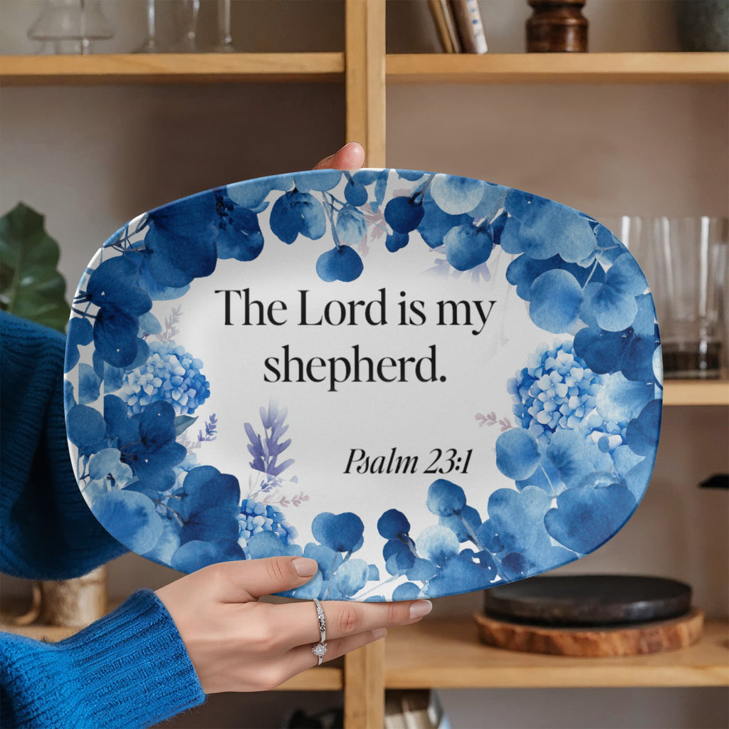 The Lord is My Shepherd Faith Based 10" x 14" Oval Serving Platter