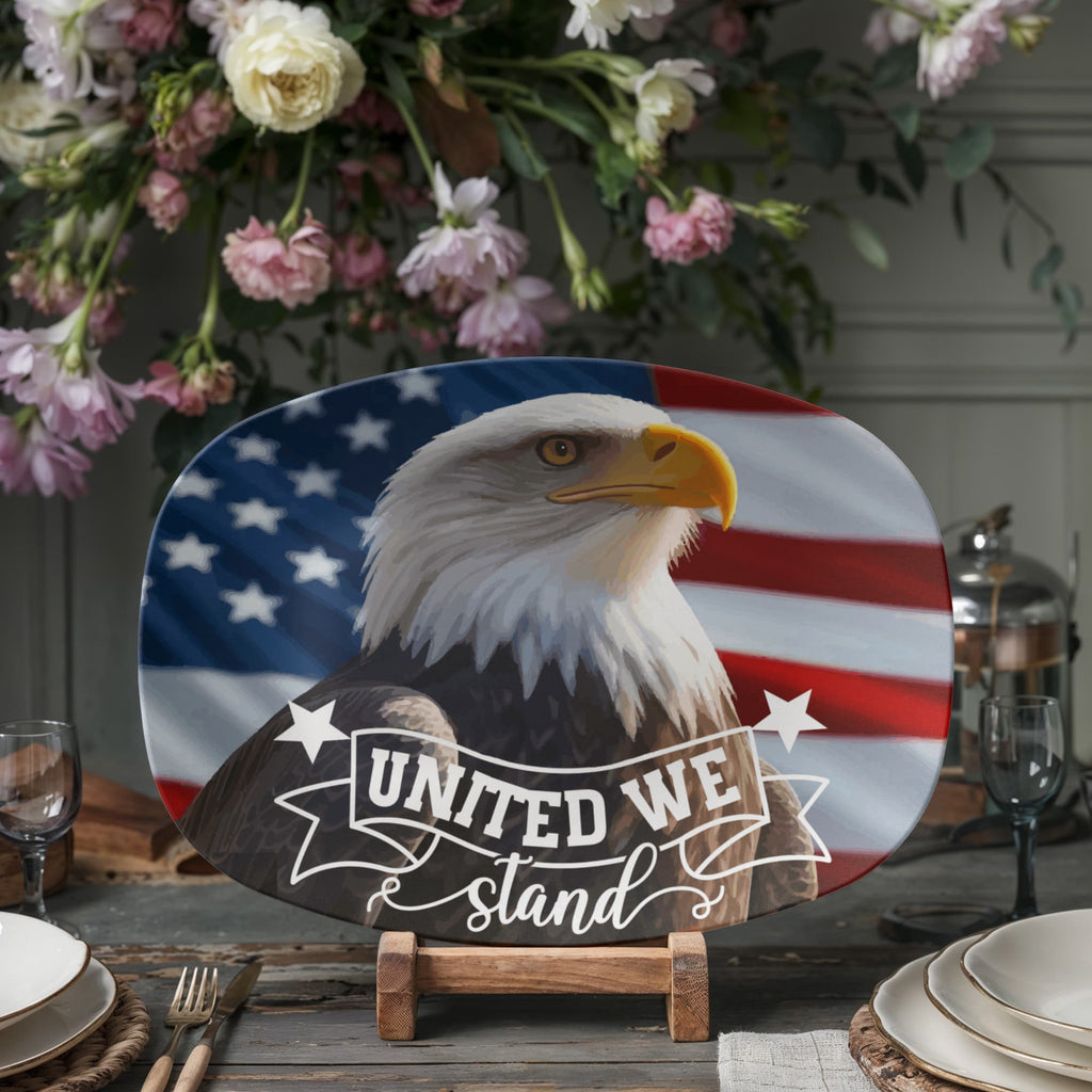 United States Bald Eagle United We Stand 10”x14” Oval Serving Platter
