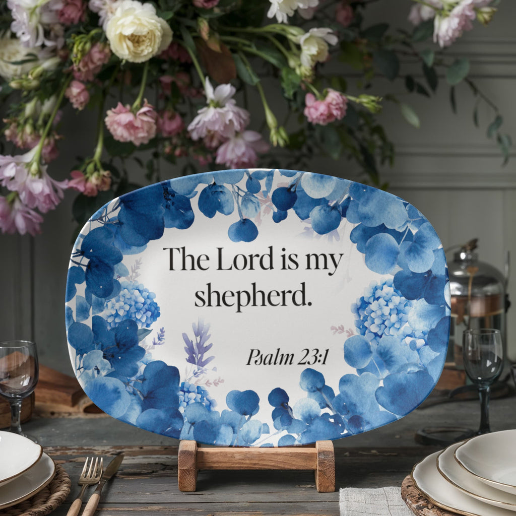 The Lord is My Shepherd Faith Based 10" x 14" Oval Serving Platter