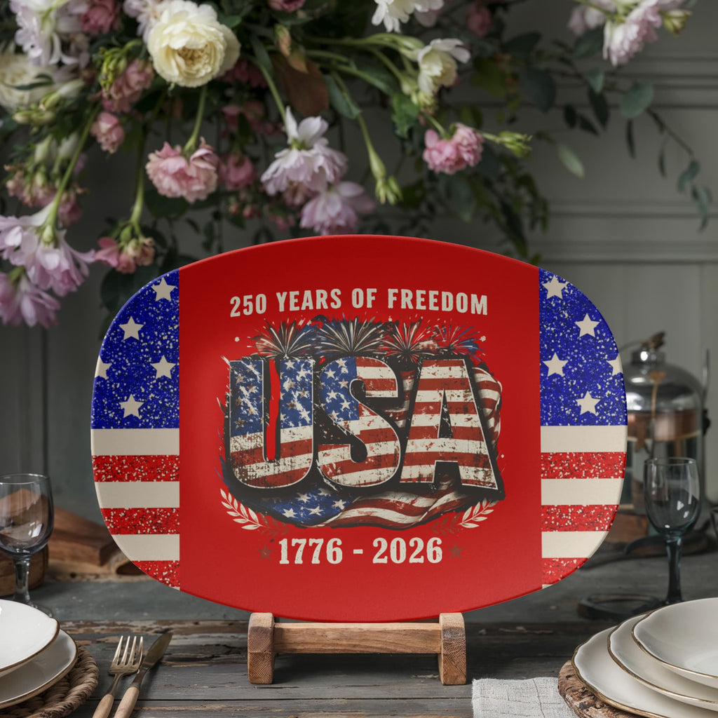 250 Years of Freedom United States 10" x 14" Oval Serving Platter